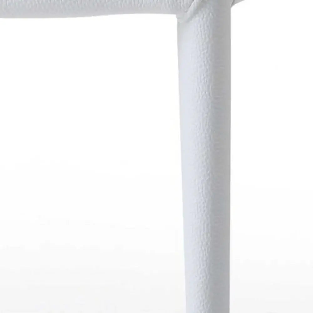 Set of Two White Slipcovered Upholstered Faux Leather Dining s - Homeroots - Flyclothing LLC