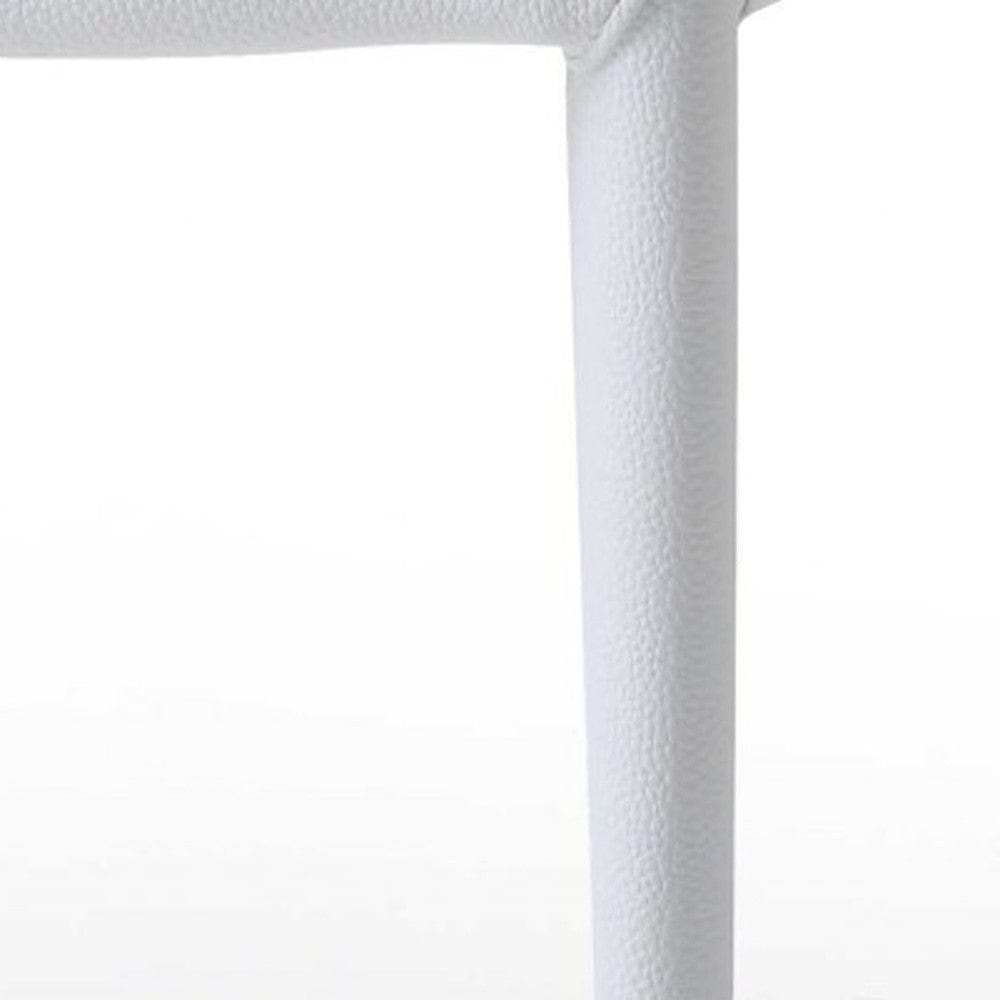 Set of Two White Slipcovered Upholstered Faux Leather Dining s - Homeroots - Flyclothing LLC