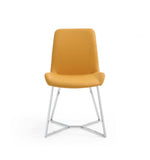 Set Of 2 Yellow Faux Leather Dining Chairs - Homeroots - Flyclothing LLC