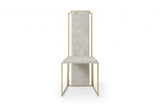 Set Of 2 Ultra Modern Beige Suede And Gold Dining Chairs - Homeroots - Flyclothing LLC