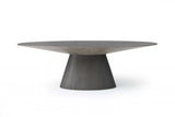 95" Gray Rounded Solid Wood Pedestal Base Dining Table - Homeroots