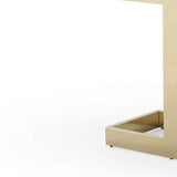 87" Clear And Gold Glass And Stainless Steel Double Pedestal Base Dining Table - Homeroots - Flyclothing LLC