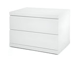 20" White Two Drawer Glossy Finish Nightstand - Homeroots
