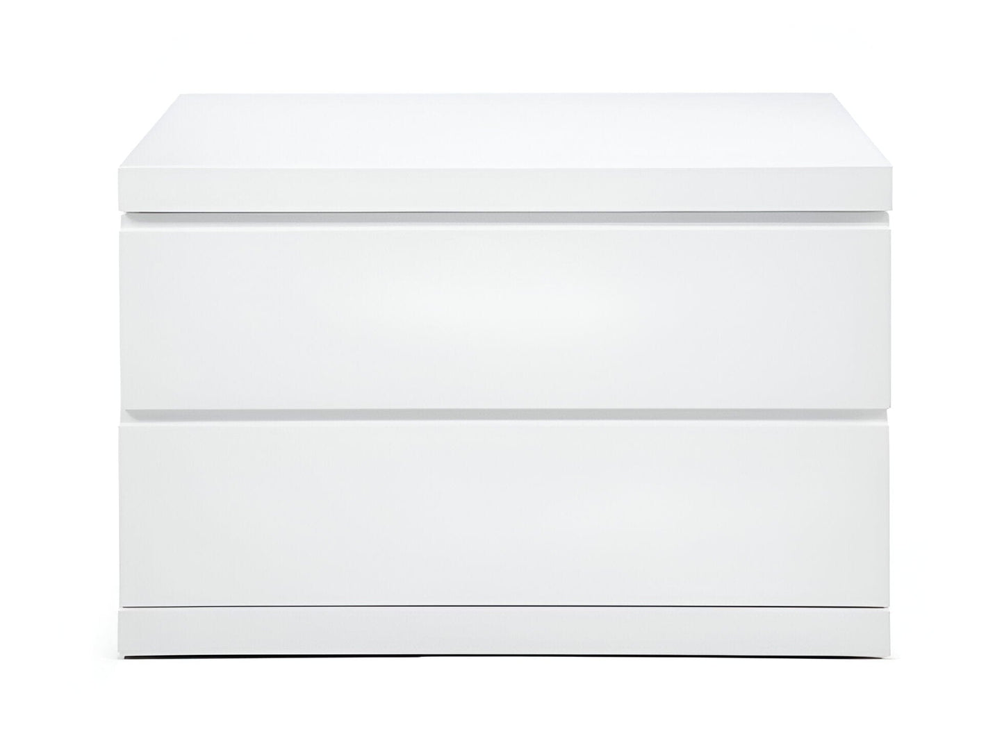 20" White Two Drawer Glossy Finish Nightstand - Homeroots - Flyclothing LLC