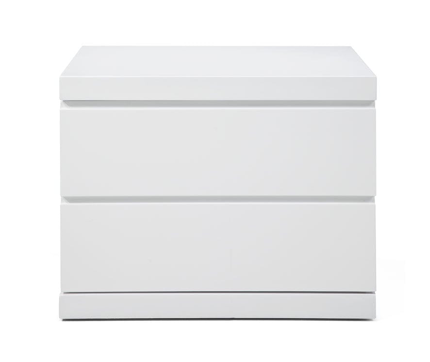 18" White Two Drawers Nightstand - Homeroots - Flyclothing LLC