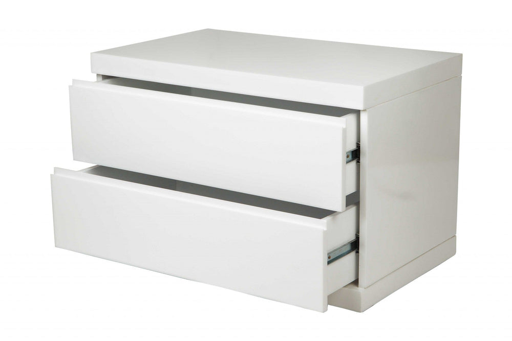 18" White Two Drawers Nightstand - Homeroots - Flyclothing LLC