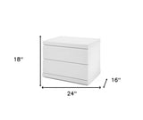18" White Two Drawers Nightstand - Homeroots - Flyclothing LLC