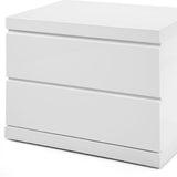 18" White Two Drawers Nightstand - Homeroots - Flyclothing LLC