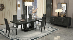71" Gray Stainless Steel Solid Console Table