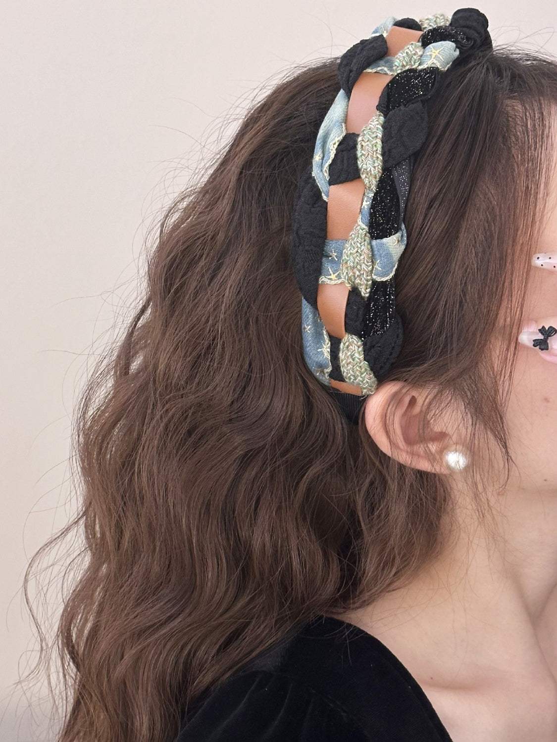 Denim Braided Wide Headband - Trendsi - Flyclothing LLC