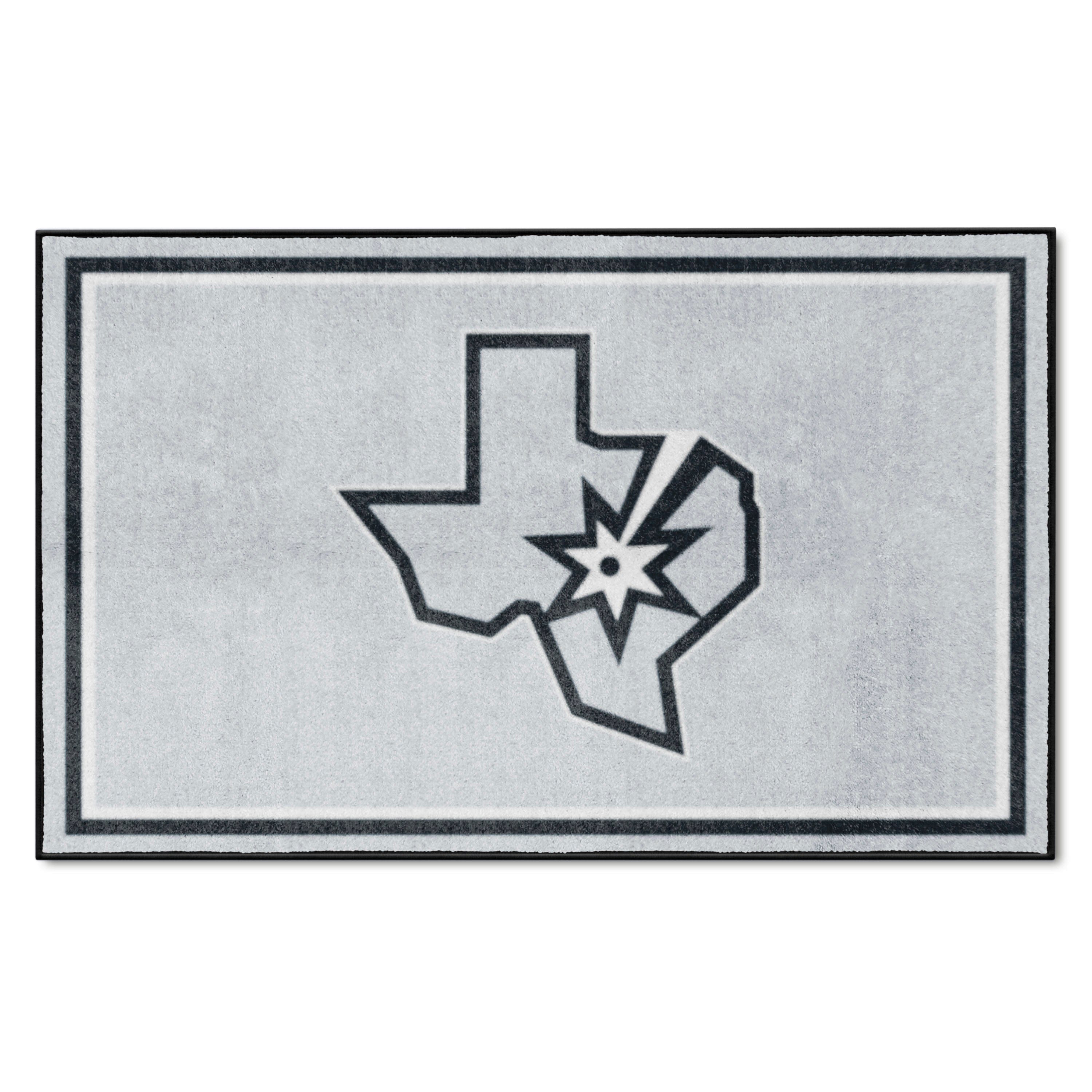 San Antonio Spurs 4ft. x 6ft. Plush Area Rug - San Antonio Spurs