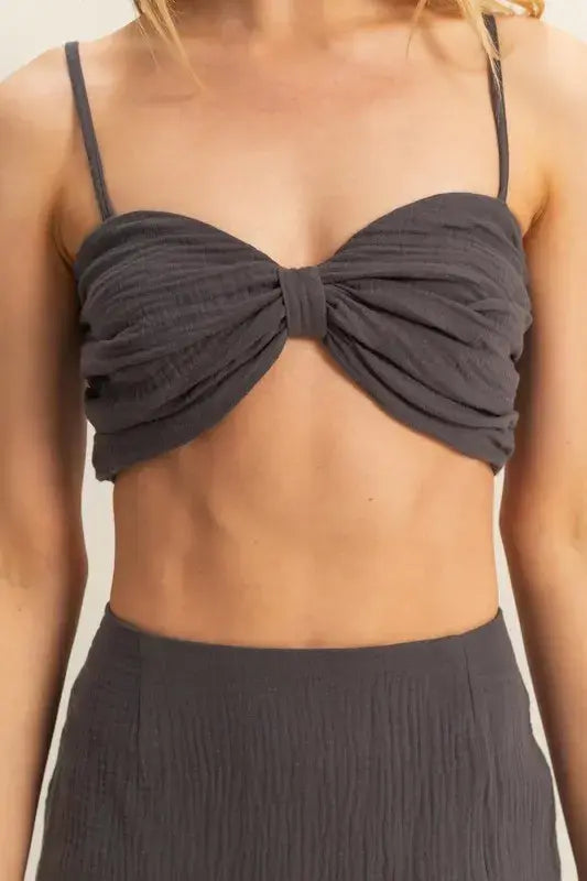 HYFVE Ruched Bra Top and Mini Skirt Set - Trendsi - Flyclothing LLC