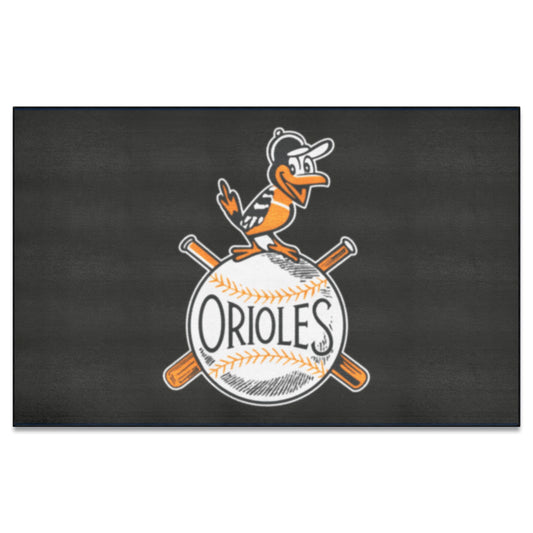Baltimore Orioles Ulti-Mat Rug - 5ft. x 8ft. - Retro Collection - Baltimore Orioles