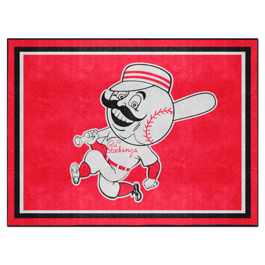 Cincinnati Reds 8ft. x 10 ft. Plush Area Rug - Retro Collection - Cincinnati Reds