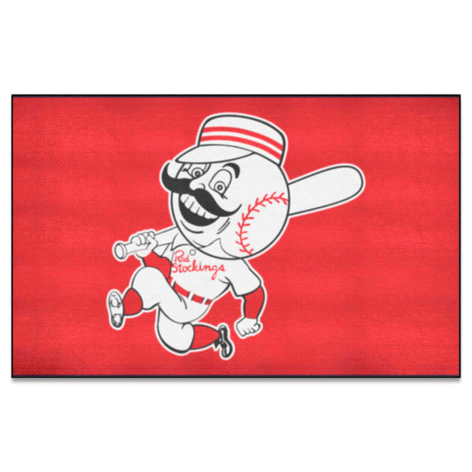 Cincinnati Reds Ulti-Mat Rug - 5ft. x 8ft. - Retro Collection - Cincinnati Reds