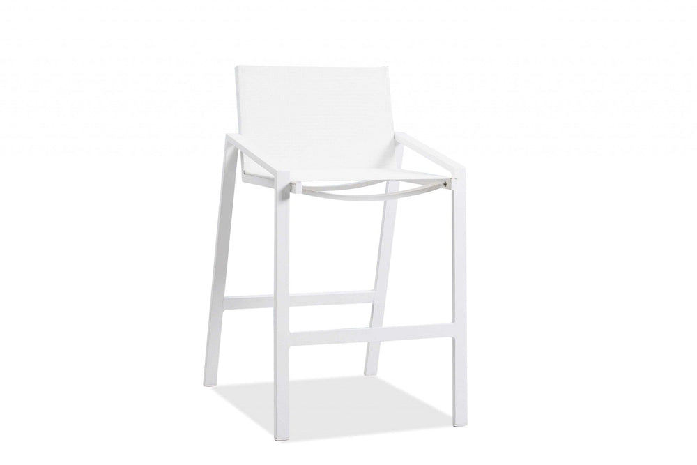 28" White Stainless Steel Counter Height Bar Chair - Homeroots