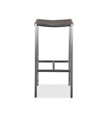 Set of Four 28" Brown And Silver Stainless Steel Backless Bar Height Bar Chairs - Homeroots