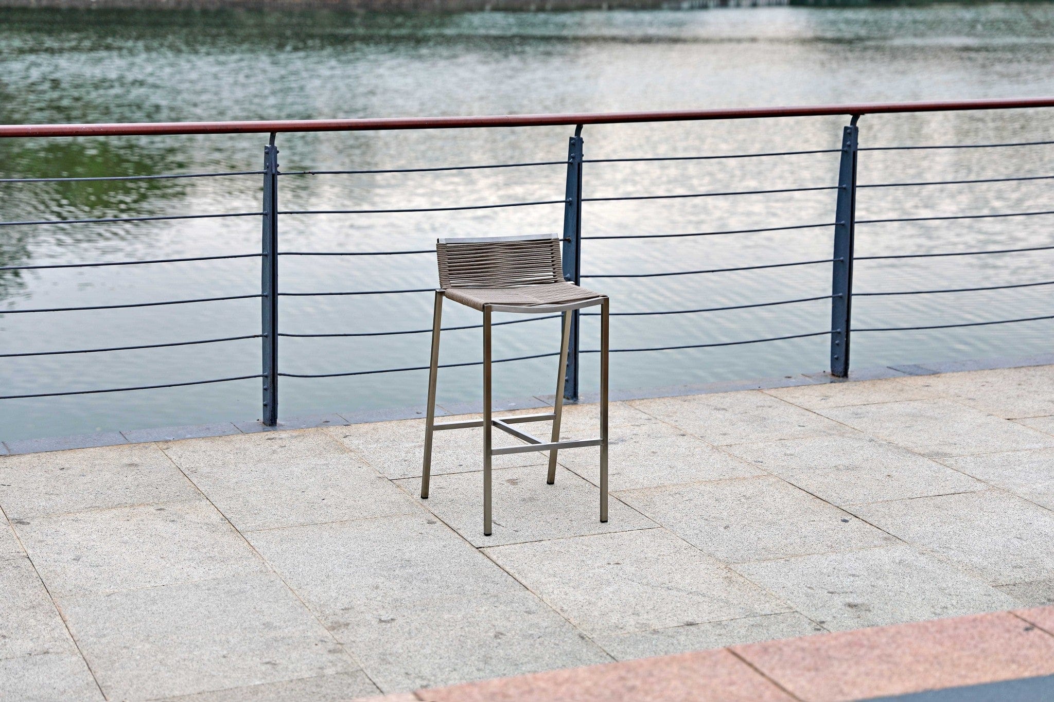28" Brown And Silver Stainless Steel Low Back Bar Height Bar Chair - Homeroots - Flyclothing LLC