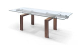 63" Clear and Brown Glass Self-Storing Leaf Dining Table - Homeroots - Flyclothing LLC