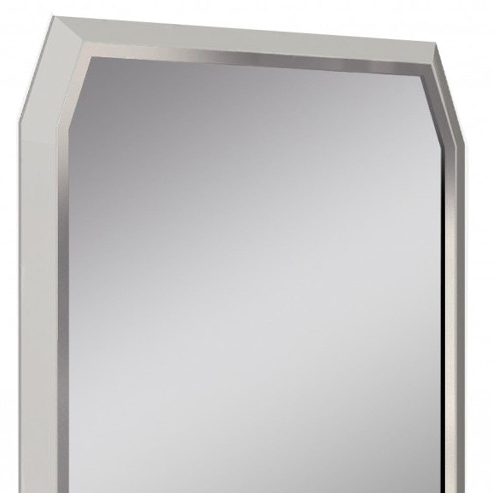 49" Taupe Abstract Glass Framed Accent Mirror - Homeroots - Flyclothing LLC