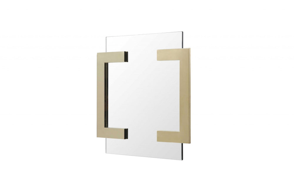 35" Gold Abstract Metal Framed Accent Mirror - Homeroots - Flyclothing LLC
