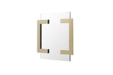 35" Gold Abstract Metal Framed Accent Mirror - Homeroots