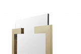 35" Gold Abstract Metal Framed Accent Mirror - Homeroots - Flyclothing LLC