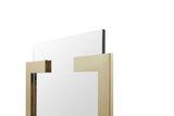 35" Gold Abstract Metal Framed Accent Mirror - Homeroots