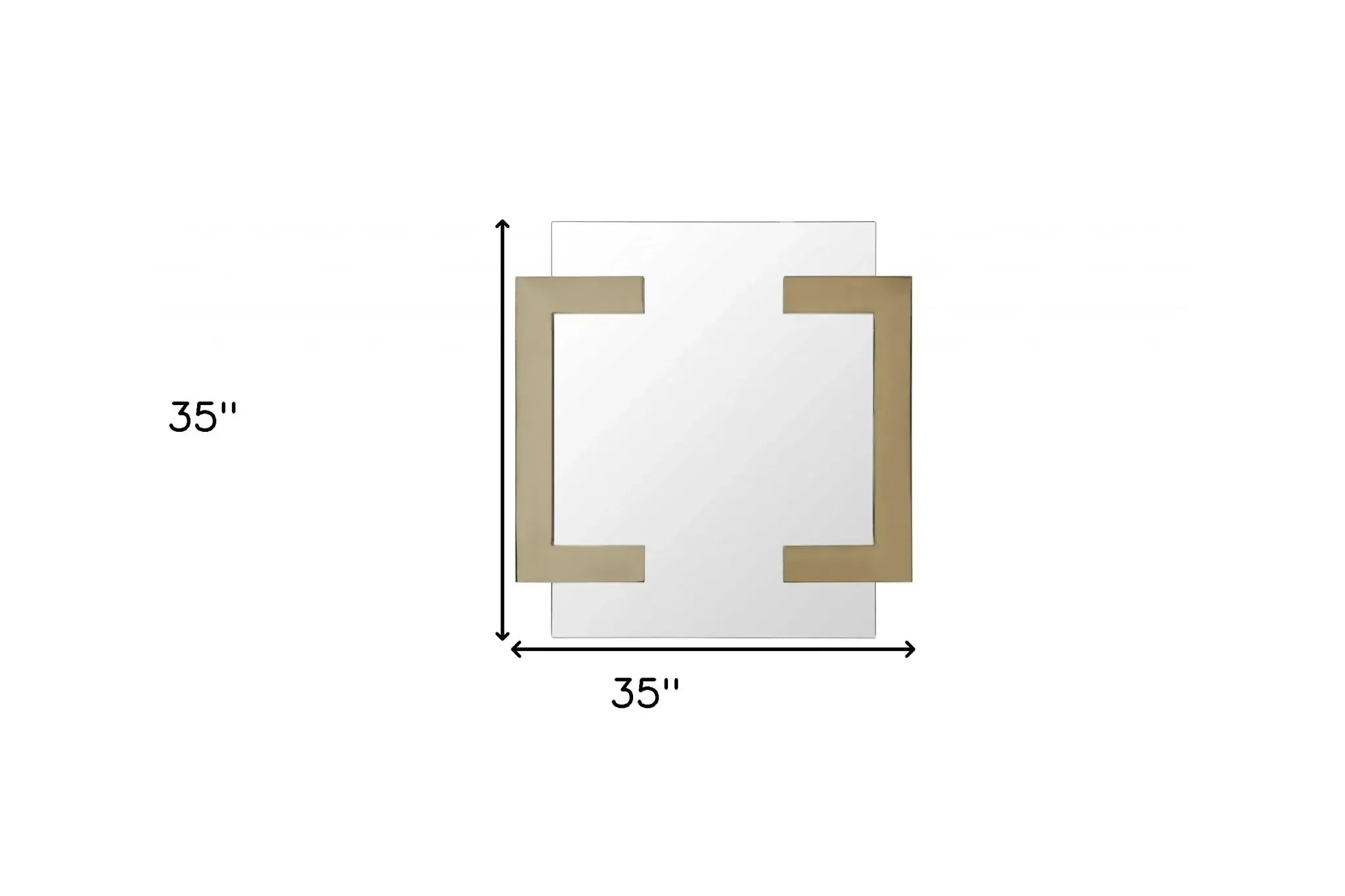 35" Gold Abstract Metal Framed Accent Mirror - Homeroots - Flyclothing LLC