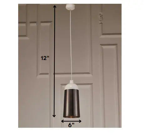 6 X 6 X 12 Silver Aluminum Pendant Lamp - Homeroots - Flyclothing LLC
