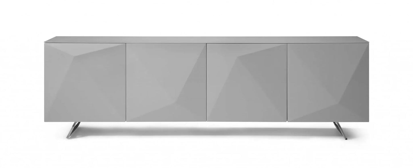 94 X 18 X 29 Grey Glass Buffet - Homeroots - Flyclothing LLC