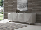 94 X 18 X 29 Grey Glass Buffet - Homeroots