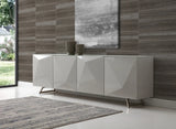 94 X 18 X 29 Grey Glass Buffet - Homeroots - Flyclothing LLC