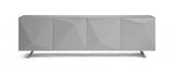 94 X 18 X 29 Grey Glass Buffet - Homeroots - Flyclothing LLC