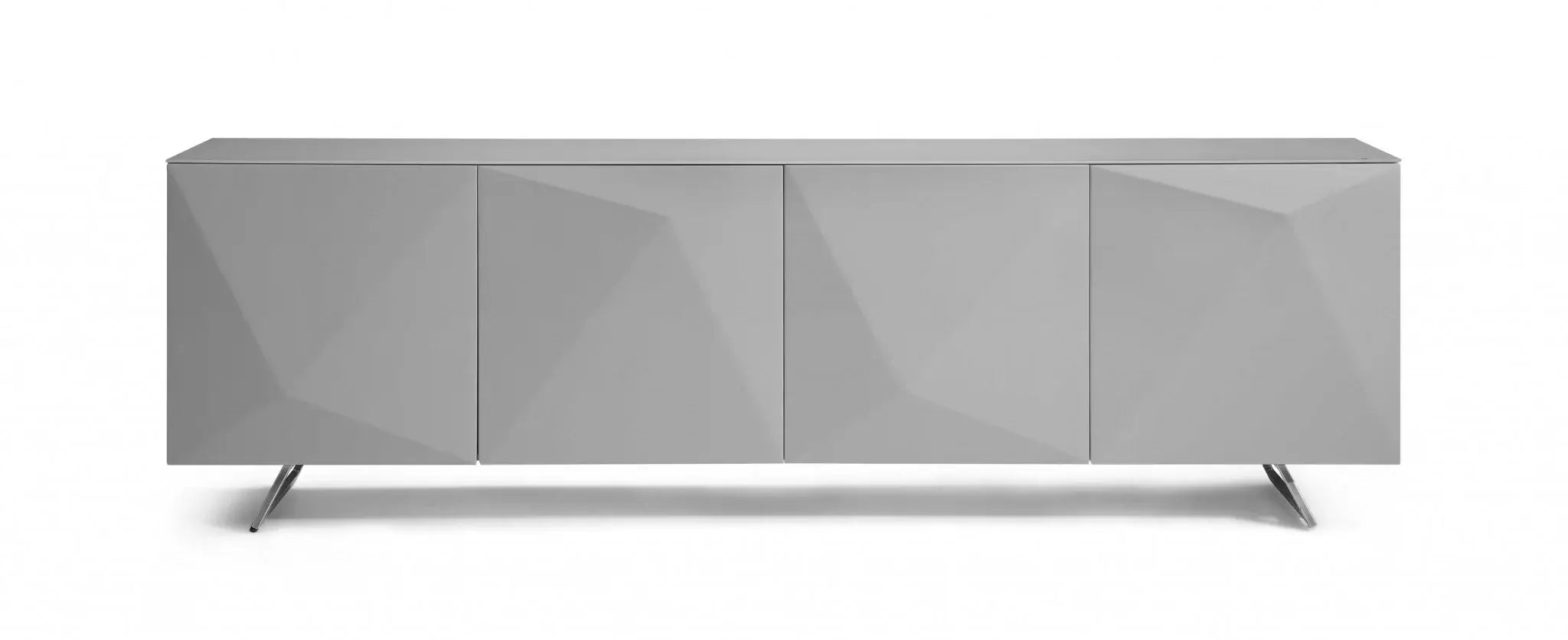 94 X 18 X 29 Grey Glass Buffet - Homeroots - Flyclothing LLC
