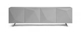 94 X 18 X 29 Grey Glass Buffet - Homeroots