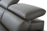 Dark Gray Genuine Leather L Shaped Two Piece Sofa and Chaise Sectional - Homeroots