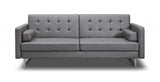 80" Gray Faux Leather Sleeper Sofa With Silver Legs - Homeroots