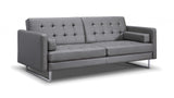 80" Gray Faux Leather Sleeper Sofa With Silver Legs - Homeroots