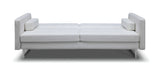 80" White Faux Leather Sleeper Sofa With Silver Legs - Homeroots - Flyclothing LLC