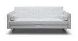 80" White Faux Leather Sleeper Sofa With Silver Legs - Homeroots
