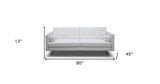 80" White Faux Leather Sleeper Sofa With Silver Legs - Homeroots - Flyclothing LLC