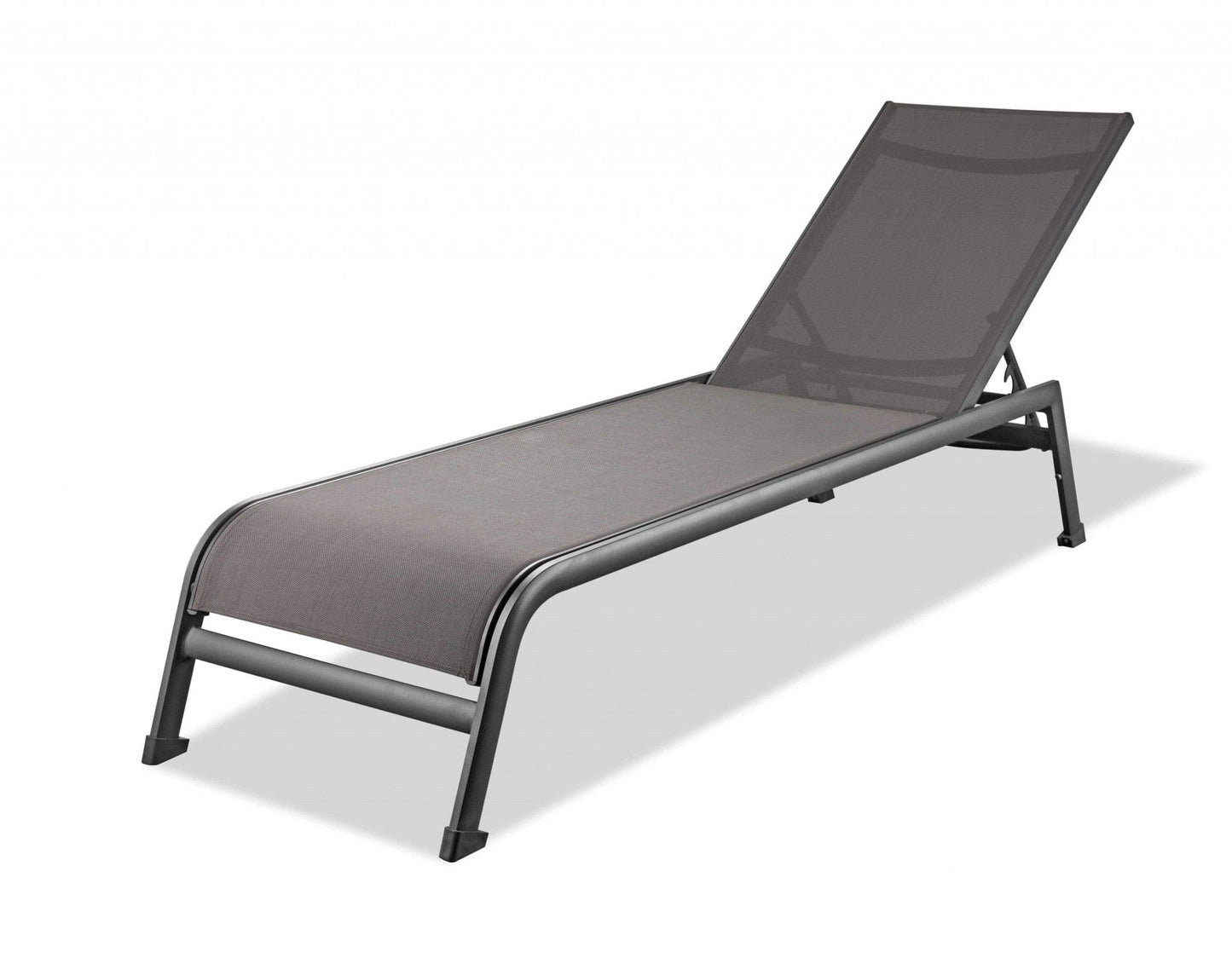 Set of Two 23" Taupe Metal Outdoor Chaise Lounge - Homeroots - Flyclothing LLC