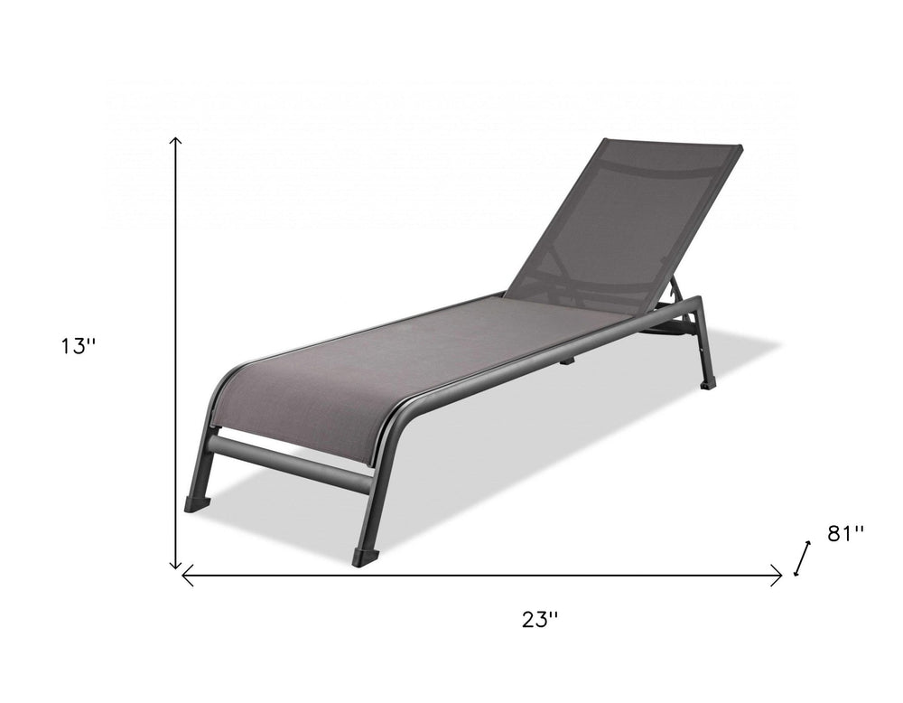 Set of Two 23" Taupe Metal Outdoor Chaise Lounge - Homeroots