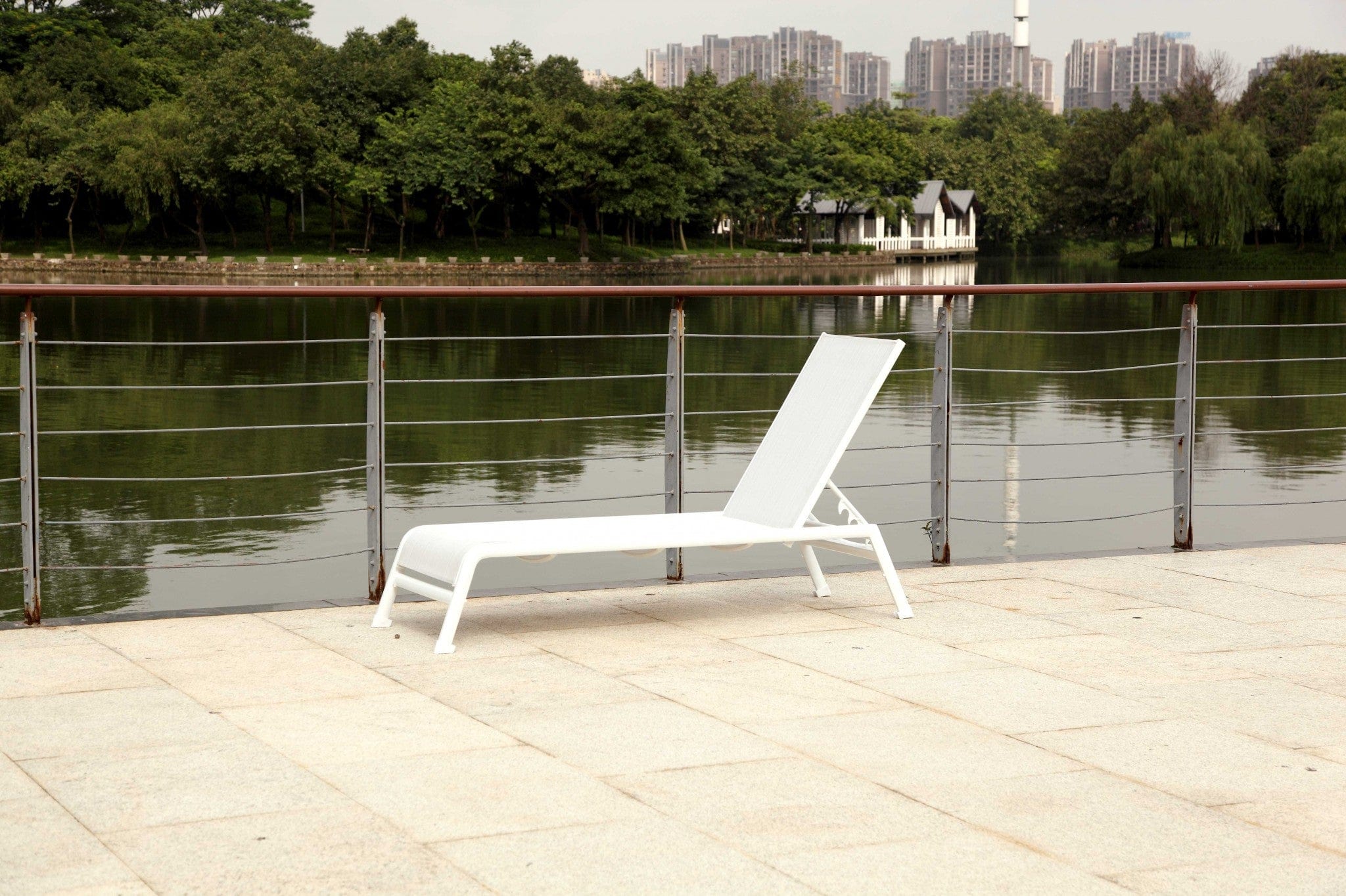 Set of Two 23" White and Chrome Indoor Outdoor Chaise Lounge - Homeroots - Flyclothing LLC