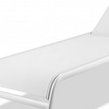 Set of Two 23" White and Chrome Indoor Outdoor Chaise Lounge - Homeroots - Flyclothing LLC
