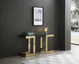 52" Black and Gold Glass Pedestal Console Table - Homeroots - Flyclothing LLC