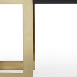 52" Black and Gold Glass Pedestal Console Table - Homeroots - Flyclothing LLC