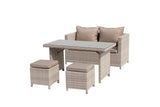 50" Beige Glass And Iron Coffee Table - Homeroots - Flyclothing LLC
