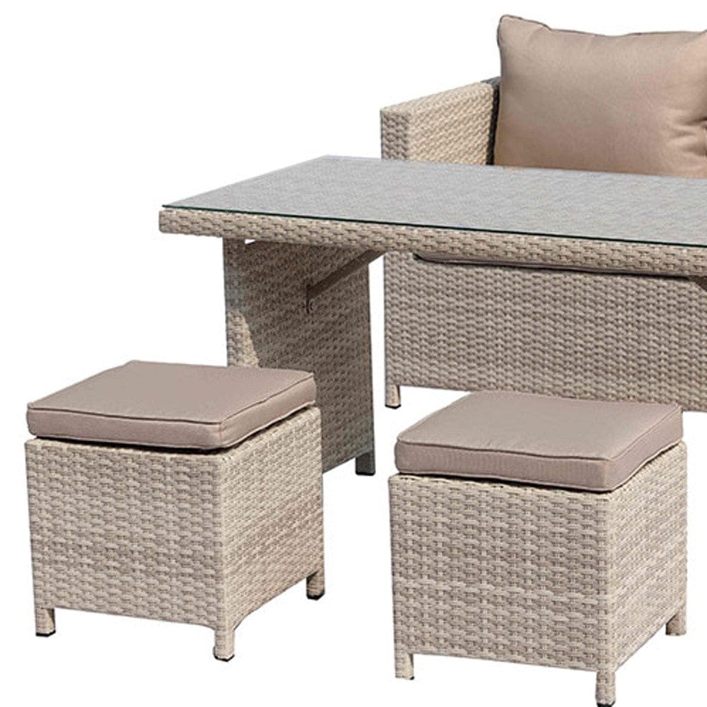 50" Beige Glass And Iron Coffee Table - Homeroots - Flyclothing LLC